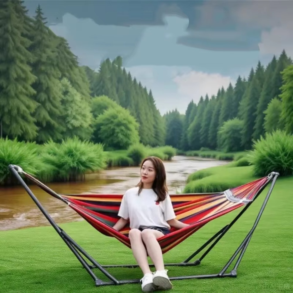 Outdoor Furniture Iron - دعامة تعليق للبالغين بإطار حديدي قابل