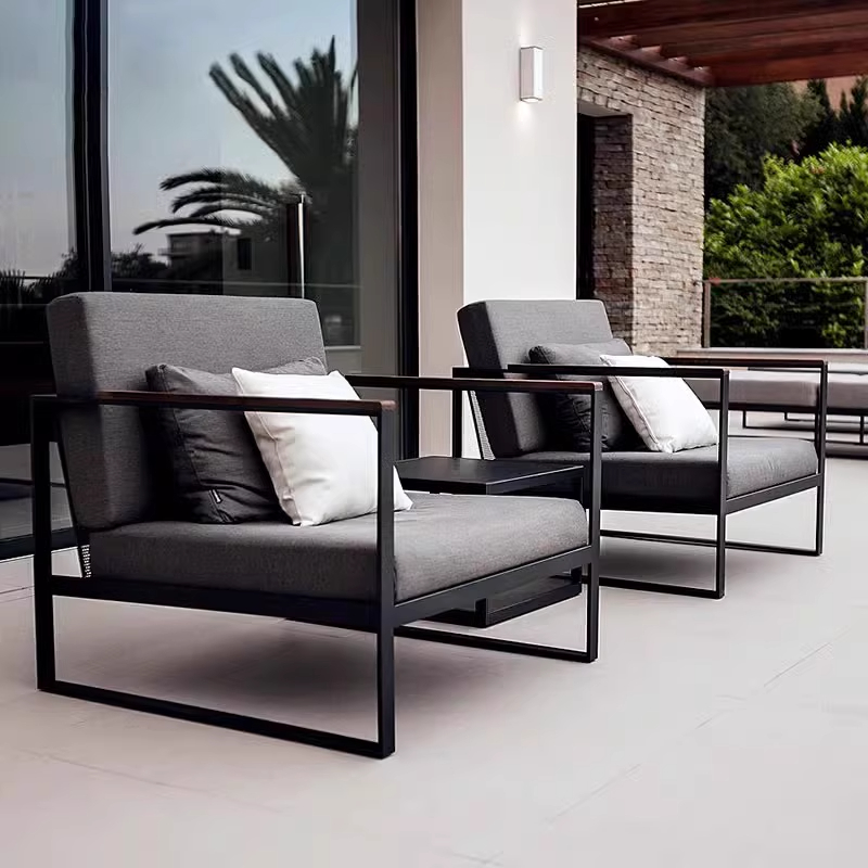 Outdoor Furniture Iron - طقم أريكة حديث مقاوم للماء ومتين