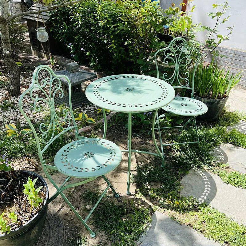 Outdoor Furniture Iron - طاولة وكراسي حديدية على الطراز الفرنسي