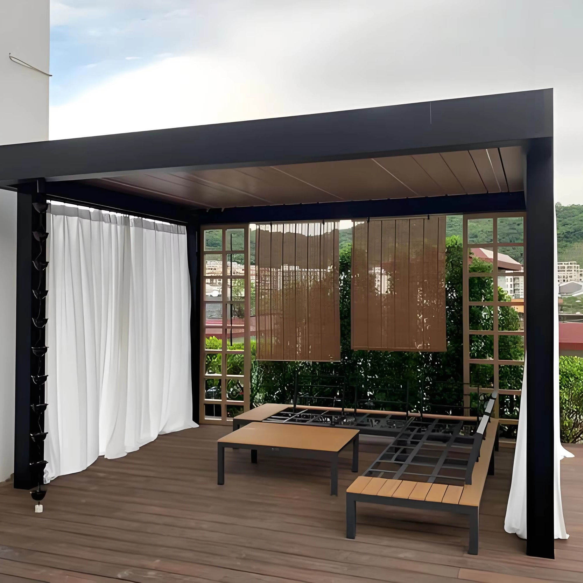 شرفة فاخرة من سبائك الألومنيوم - مراجعة Outdoor Furniture Gazebo وسعره