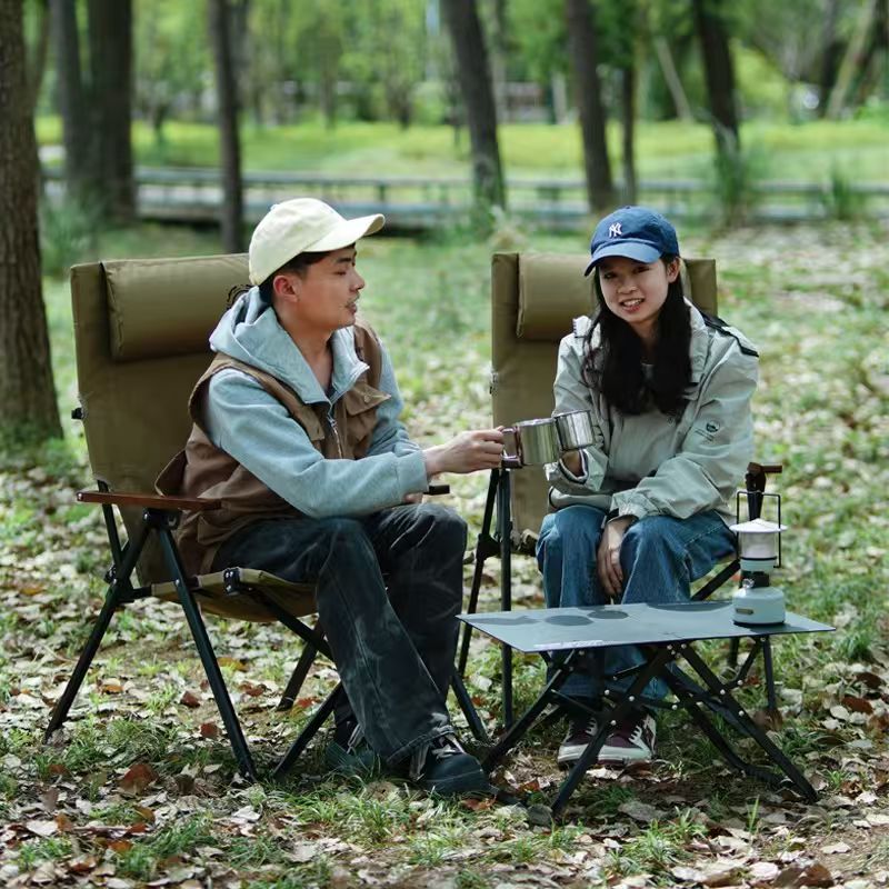 كرسي شاطئ وتخييم قابل للطي بظه - مراجعة Outdoor Furniture Iron وسعره