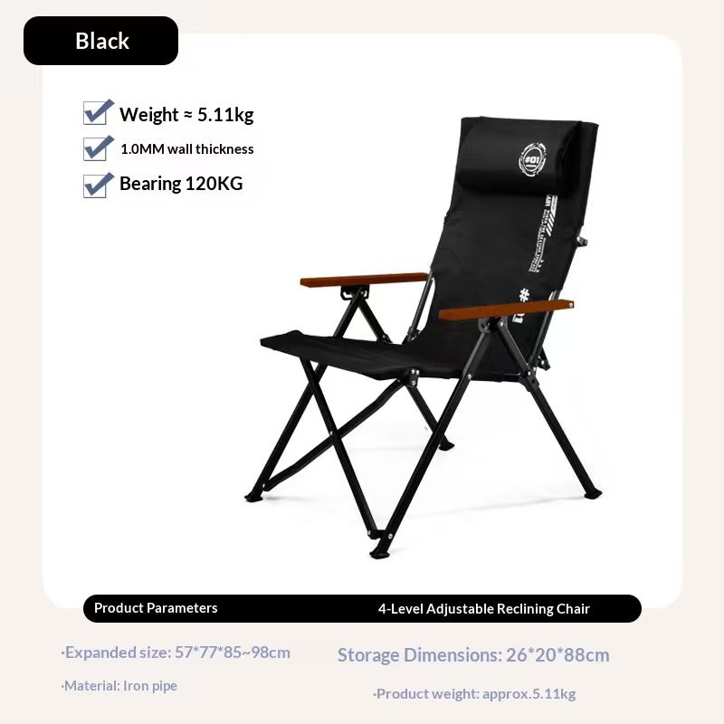 كرسي شاطئ وتخييم قابل للطي بظه - مراجعة Outdoor Furniture Iron وسعره