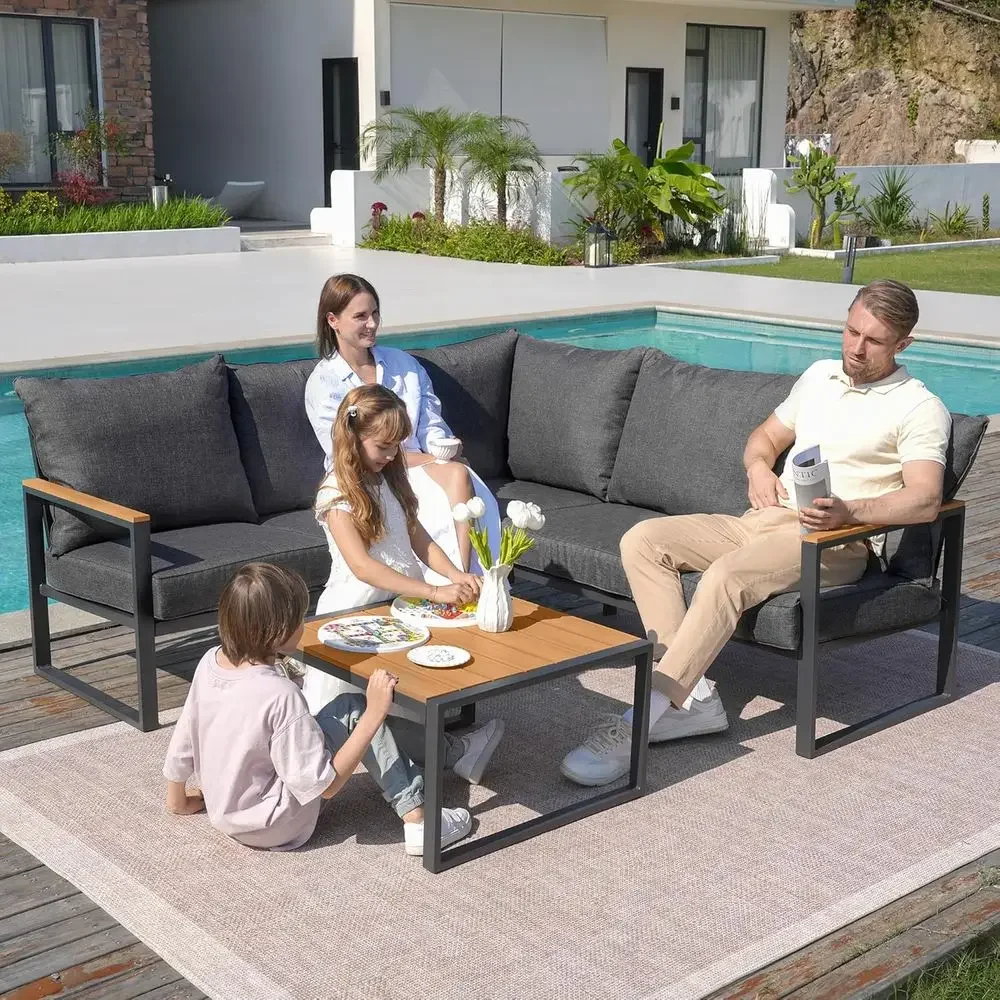طقم أريكة خارجية مكون من 6 قطع - مراجعة Outdoor Furniture L Shape وسعره