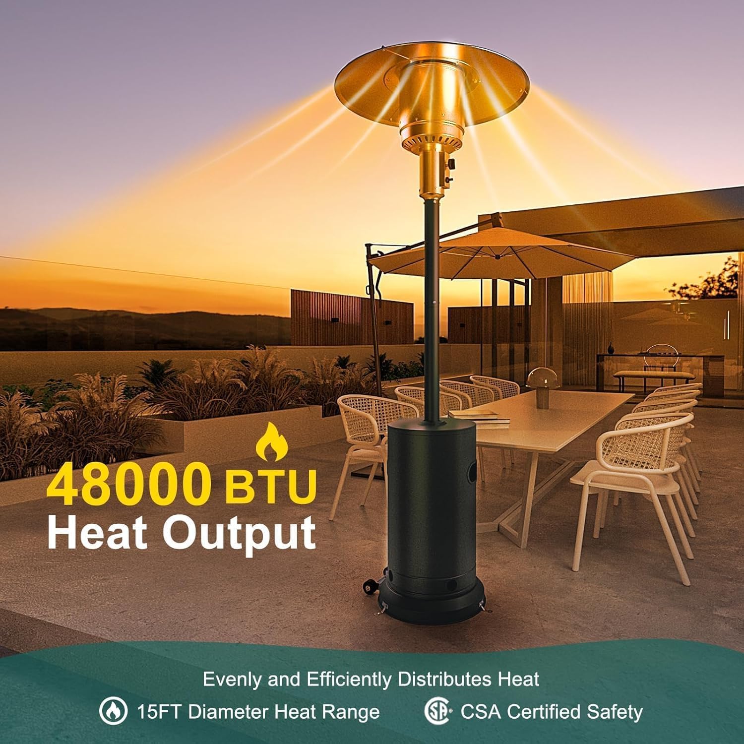 مصباح حراري خارجي بقدرة 4000 و - مراجعة Patio Heater Standing وسعره