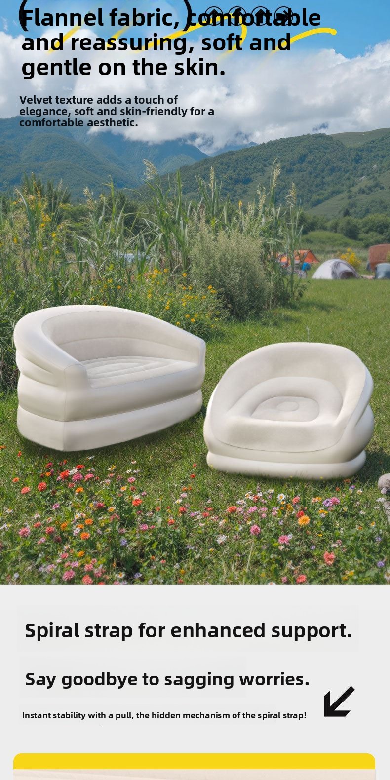 أريكة قابلة للنفخ محمولة للمخي - مراجعة Outdoor Furniture Designer وسعره