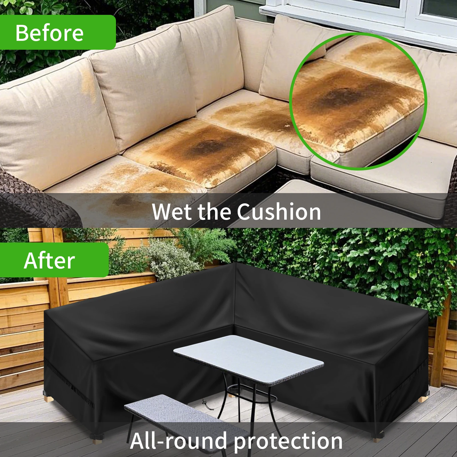 L-شكل غطاء أريكة الحديقة 210x2 - مراجعة Outdoor Furniture Cover Xl وسعره