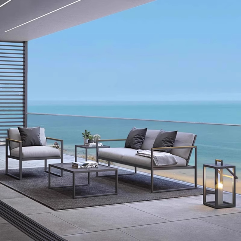 طقم أريكة حديث مقاوم للماء ومت - مراجعة Outdoor Furniture Iron وسعره