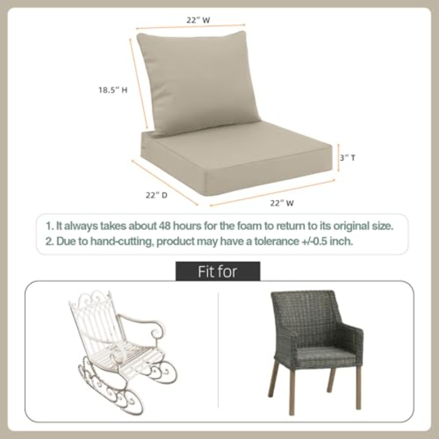 مجموعة وسائد مقاعد خارجية مقاس - مراجعة Outdoor Furniture Cushions 22 X 22 وسعره