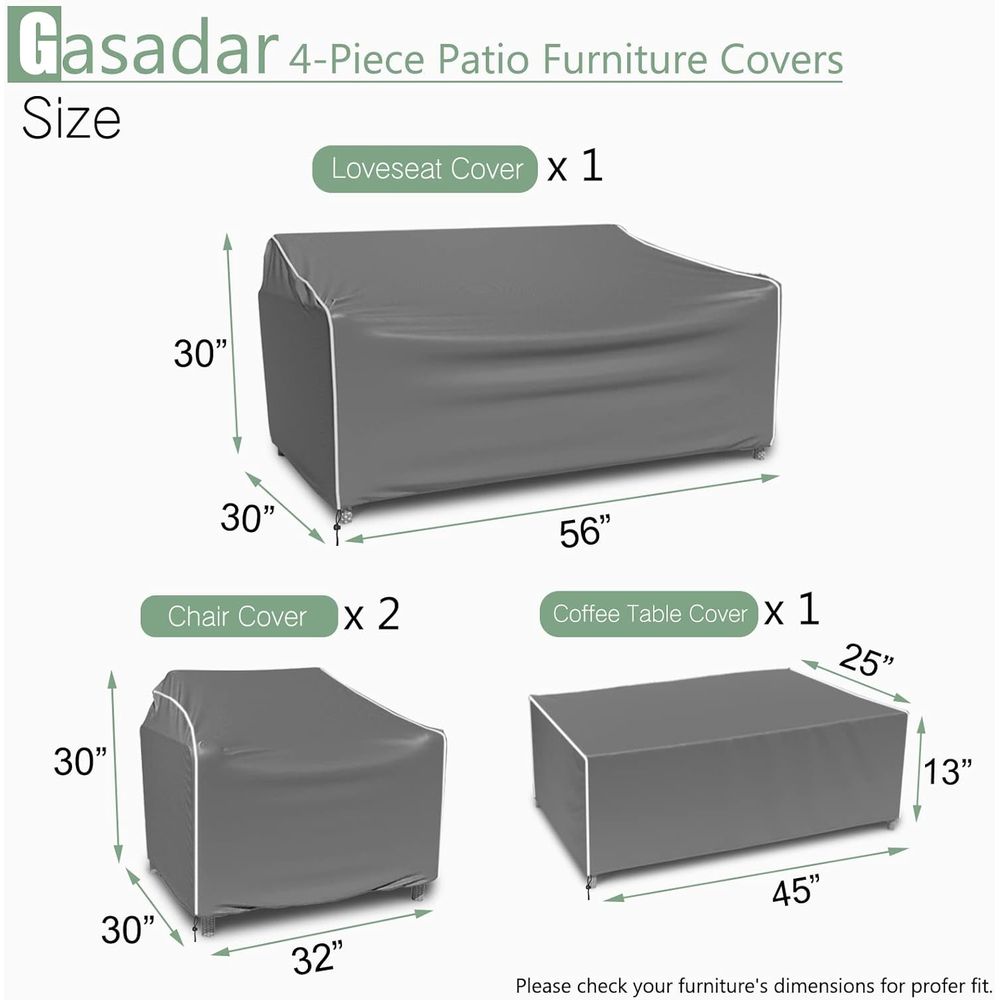 أغطية أثاث الفناء، مجموعة من 4 - مراجعة Outdoor Furniture Table وسعره