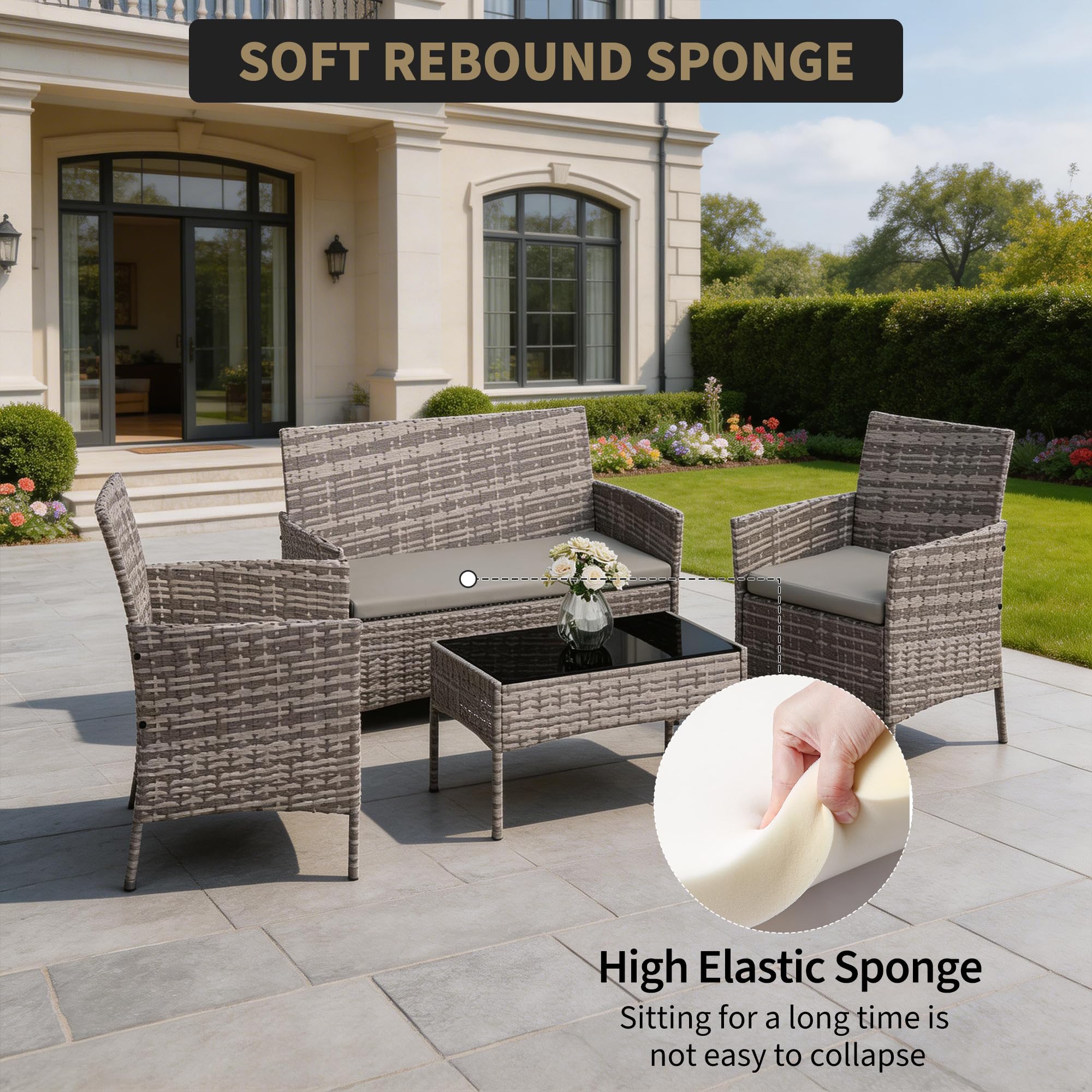 طقم أثاث للفناء مكون من 4 قطع، - مراجعة Outdoor Furniture Hong Kong وسعره