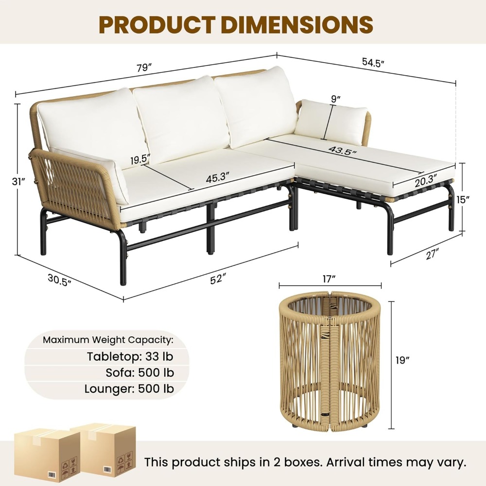 طقم أثاث خارجي على شكل حرف L م - مراجعة Outdoor Furniture L Shape وسعره