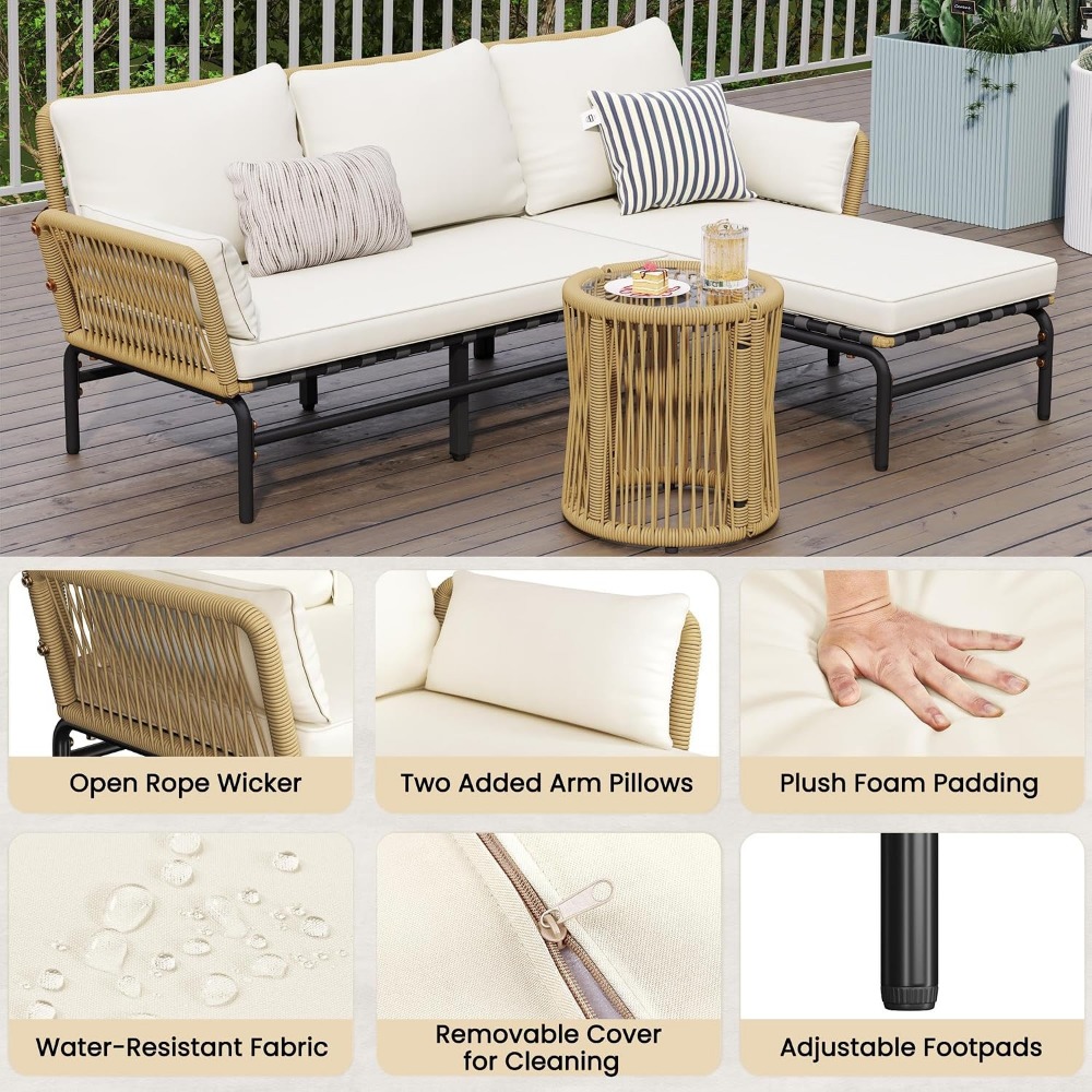 طقم أثاث خارجي على شكل حرف L م - مراجعة Outdoor Furniture L Shape وسعره