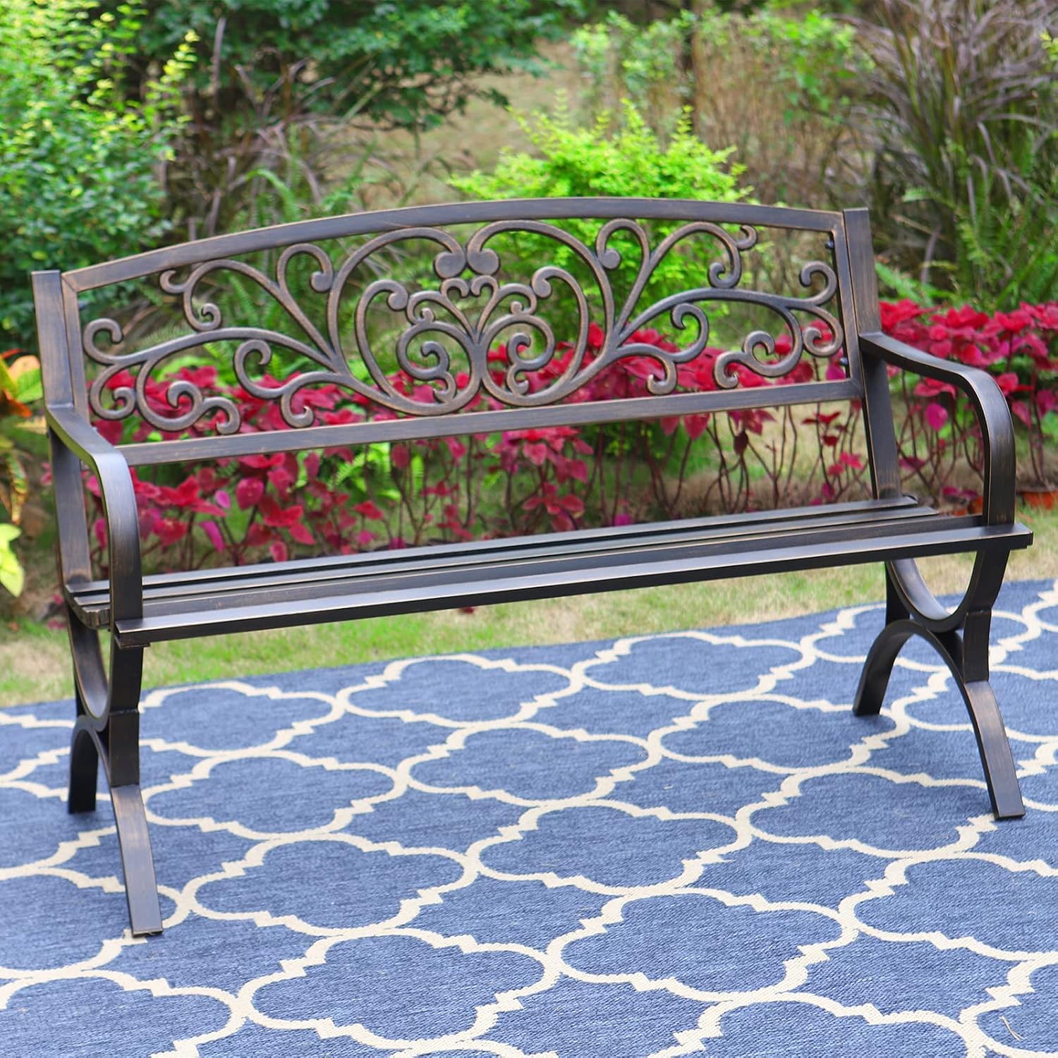 مقعد حديقة خارجي برونزي مقاس 5 - مراجعة Outdoor Furniture Iron وسعره