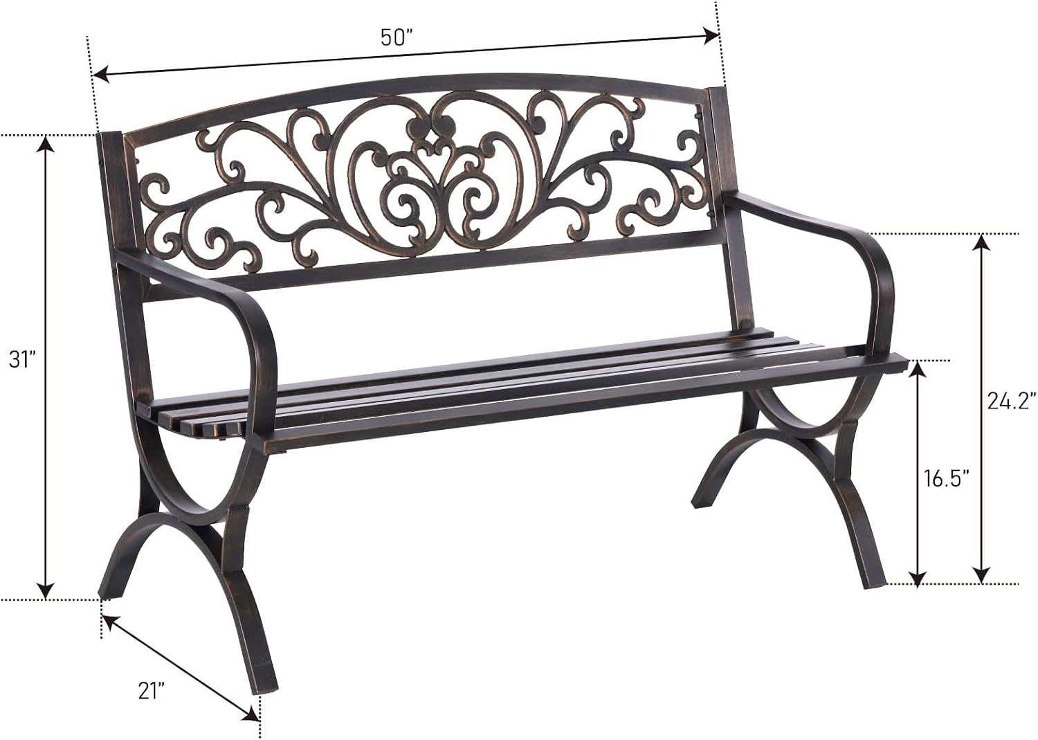 مقعد حديقة خارجي برونزي مقاس 5 - مراجعة Outdoor Furniture Iron وسعره