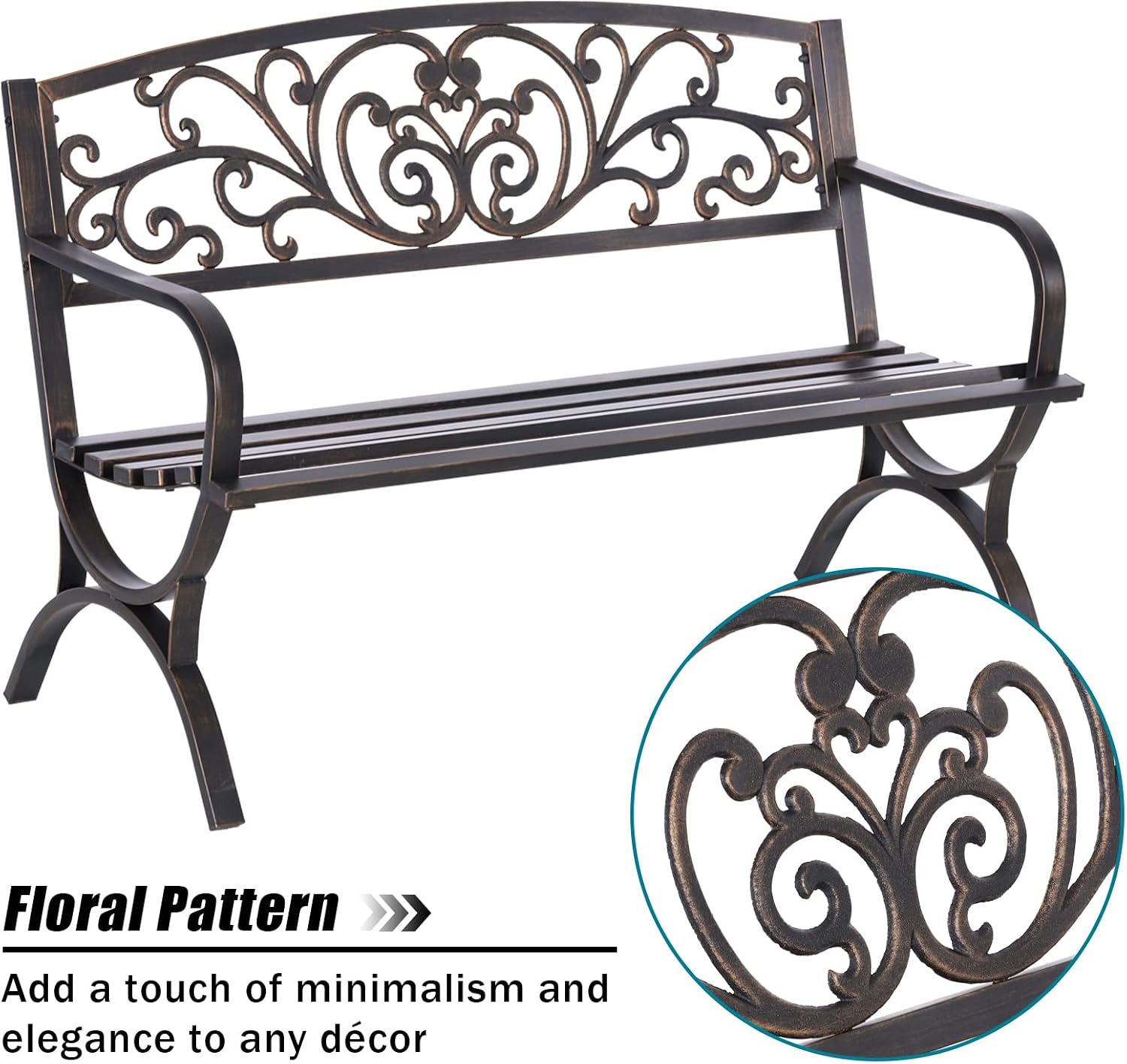 مقعد حديقة خارجي برونزي مقاس 5 - مراجعة Outdoor Furniture Iron وسعره