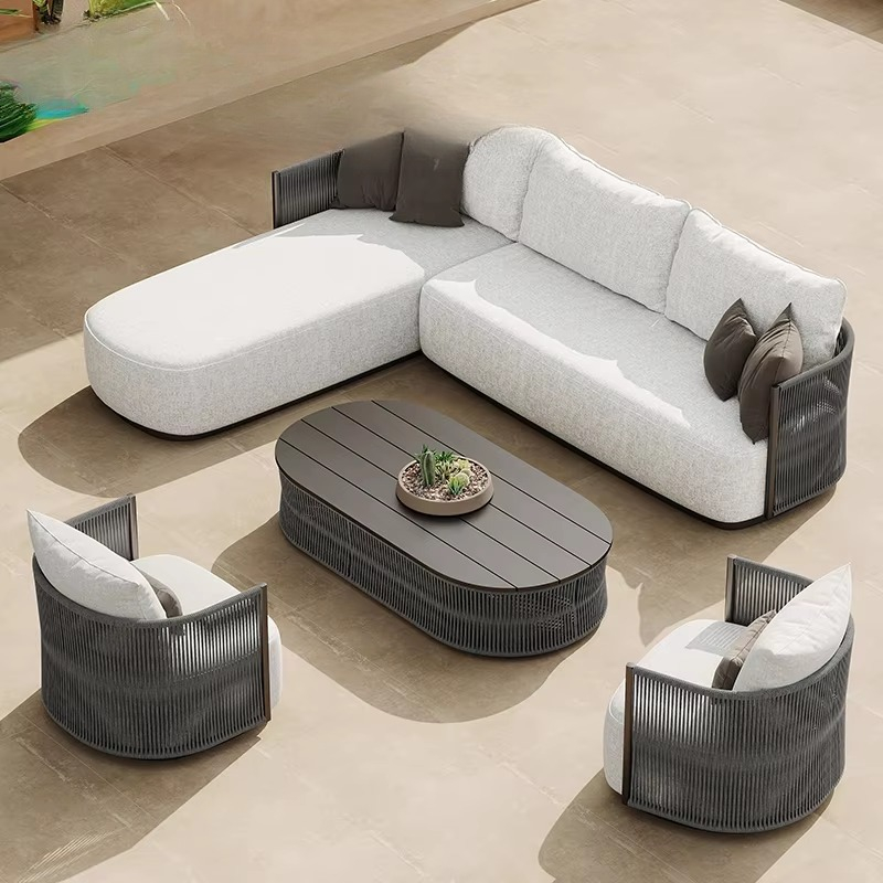 مجموعة الفناء حديقة بركة حبل ا - مراجعة Outdoor Furniture L Shape وسعره