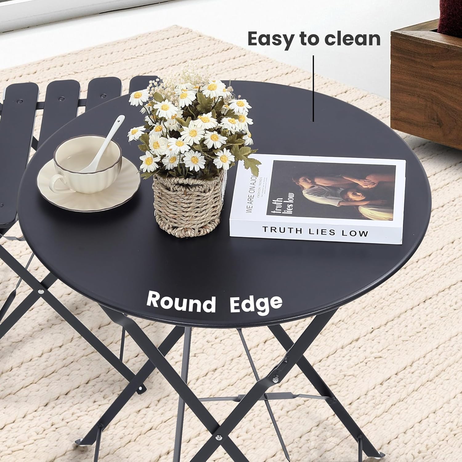 طقم بيسترو خارجي قابل للطي من  - مراجعة Outdoor Furniture Table وسعره