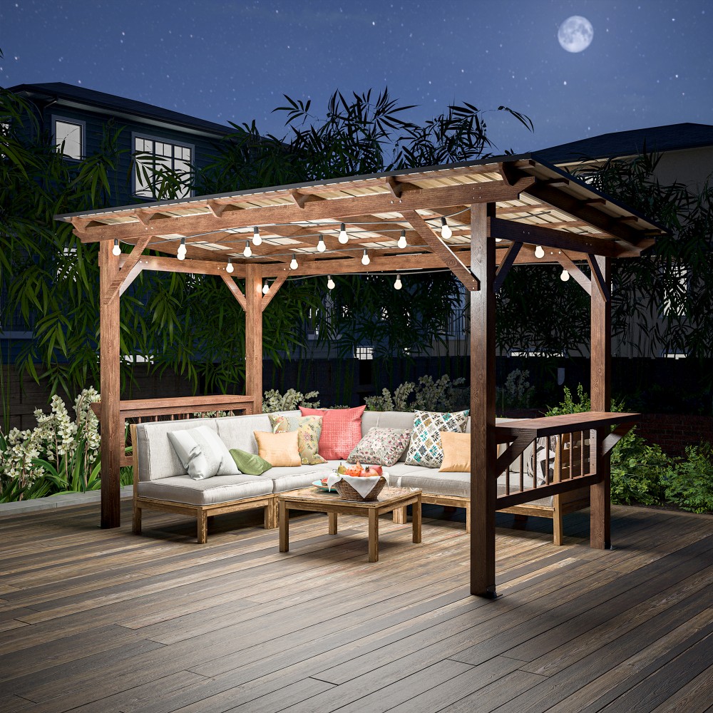 برجولا خشبية عصرية 13 قدم × 6. - مراجعة Outdoor Furniture Gazebo وسعره