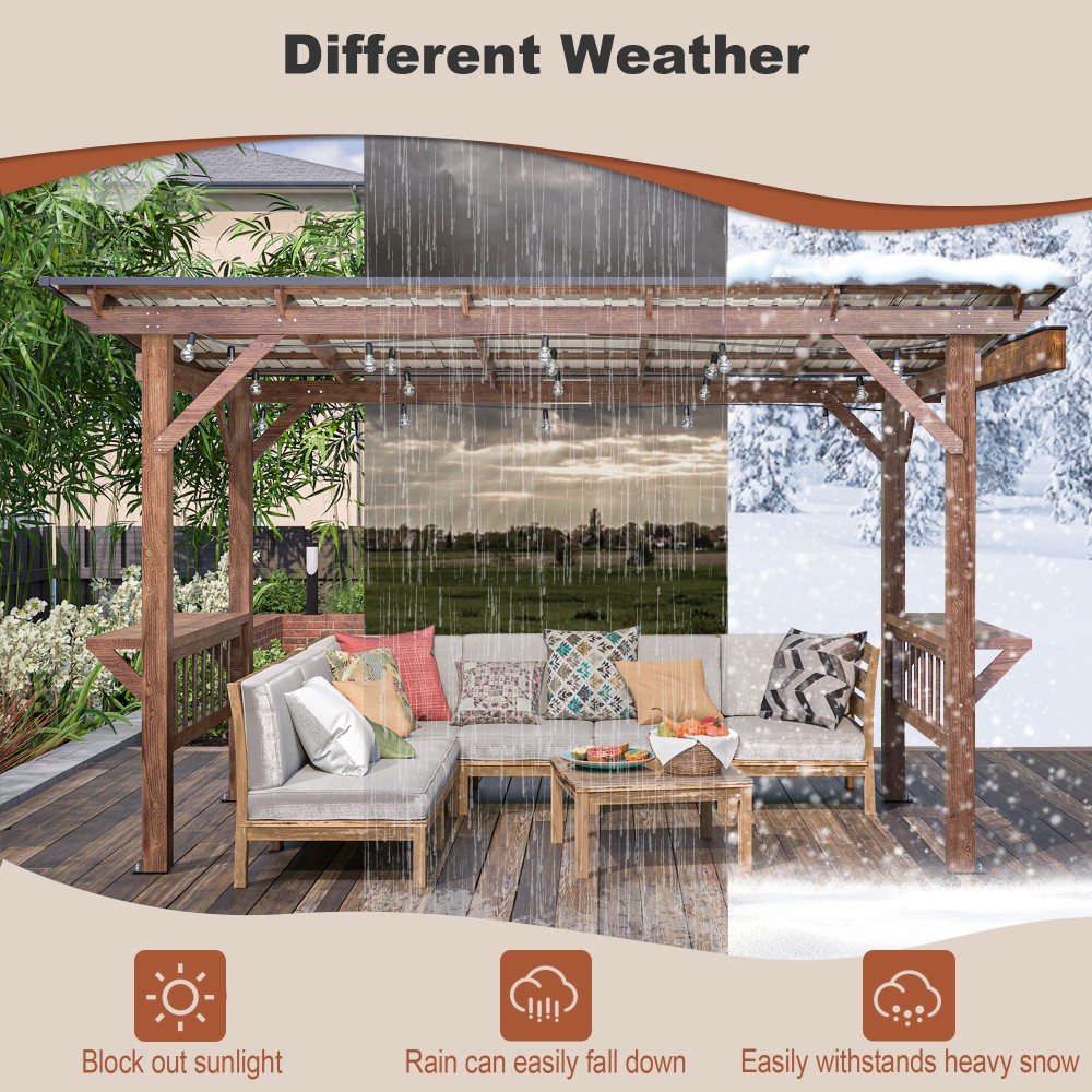برجولا خشبية عصرية 13 قدم × 6. - مراجعة Outdoor Furniture Gazebo وسعره